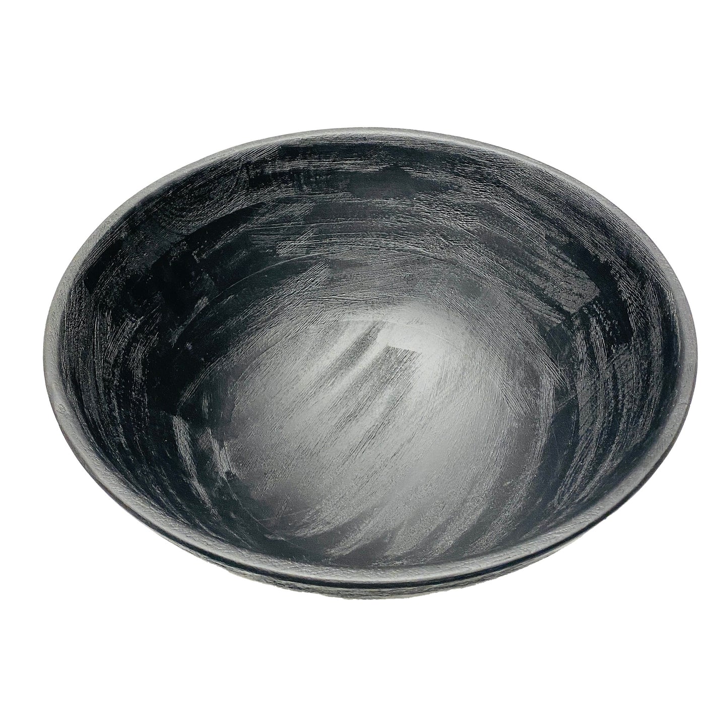 Black Mango Wood Tall Serving Bowl