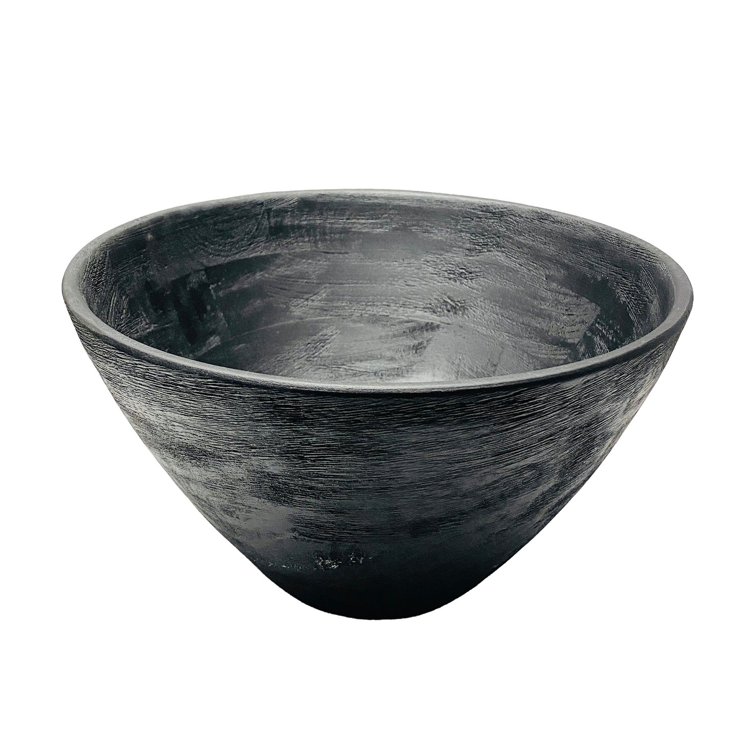 Black Mango Wood Tall Serving Bowl