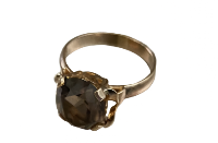 Vintage 14K Rose Gold Smokey Topaz Ring