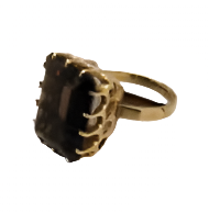 Antique Smokey Topaz 14K Gold Ring