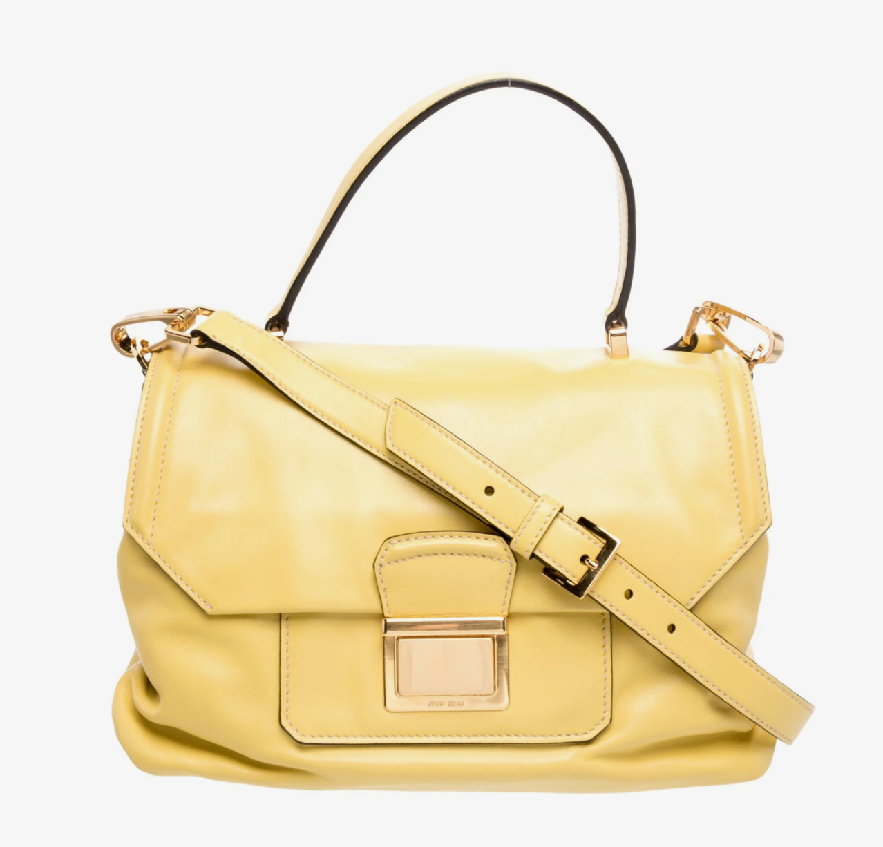 Vintage clothing | Miu Miu Butter Yellow Leather Handbag