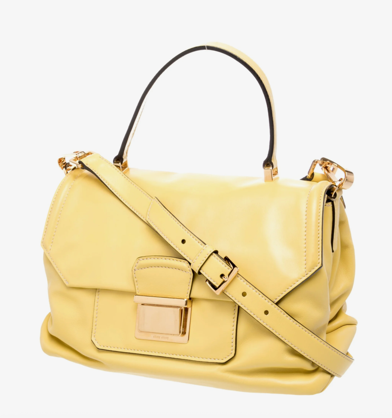 Vintage clothing | Miu Miu Butter Yellow Leather Handbag