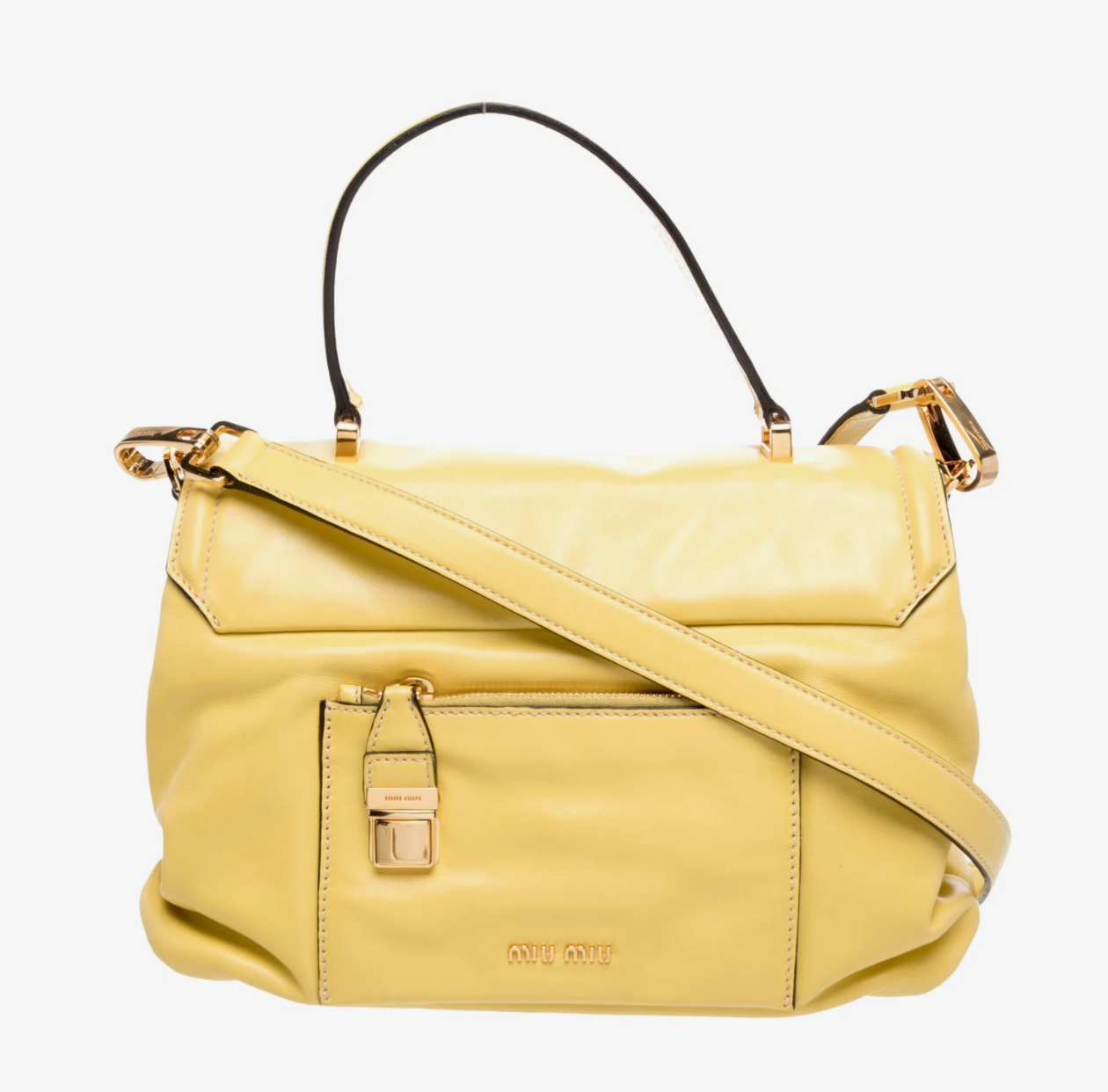 Vintage clothing | Miu Miu Butter Yellow Leather Handbag
