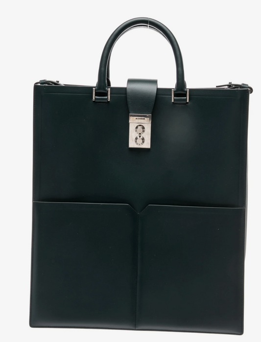 Vintage Clothing: Jil Sander Green Leather Tote Bag