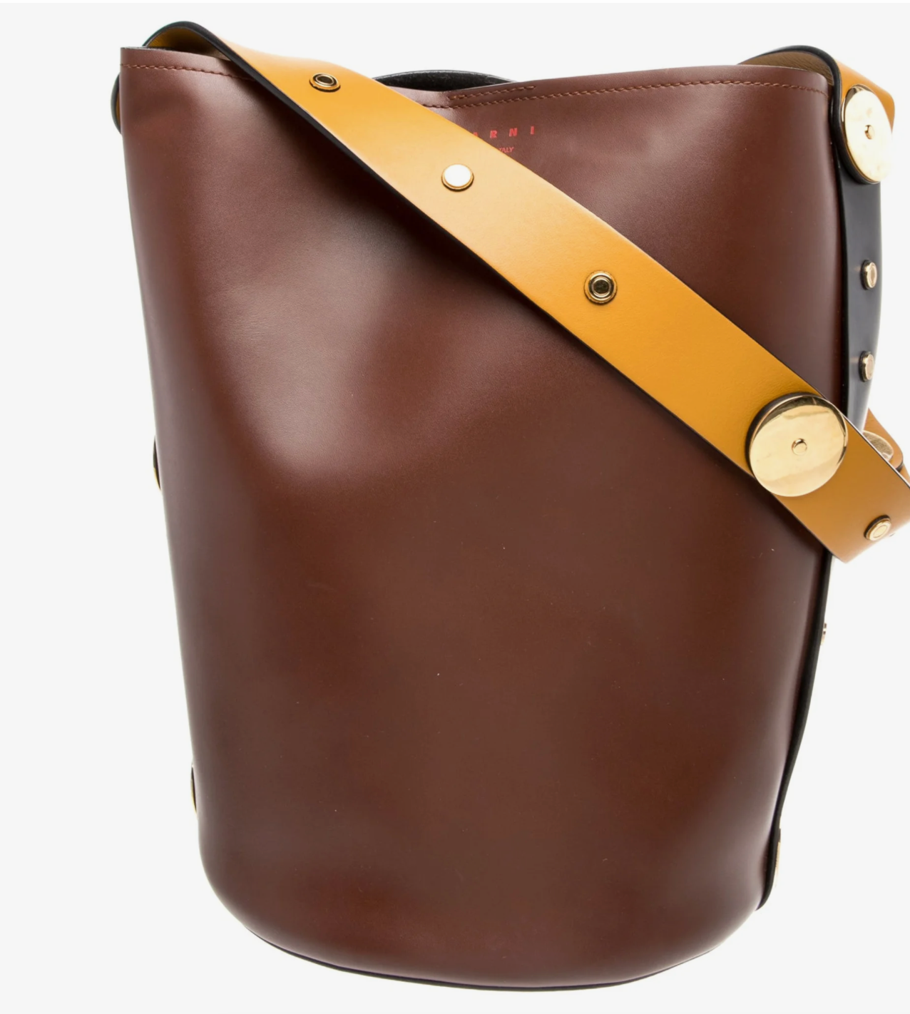 Clothing | Vintage Marni Brown and Black Color Block Leather Bucket Bag