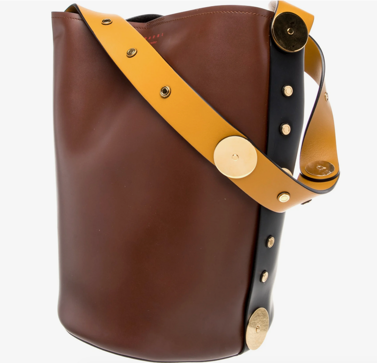 Clothing | Vintage Marni Brown and Black Color Block Leather Bucket Bag
