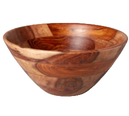 Rosewood salad bowl with natural grain at Bella Cucina in Atlanta