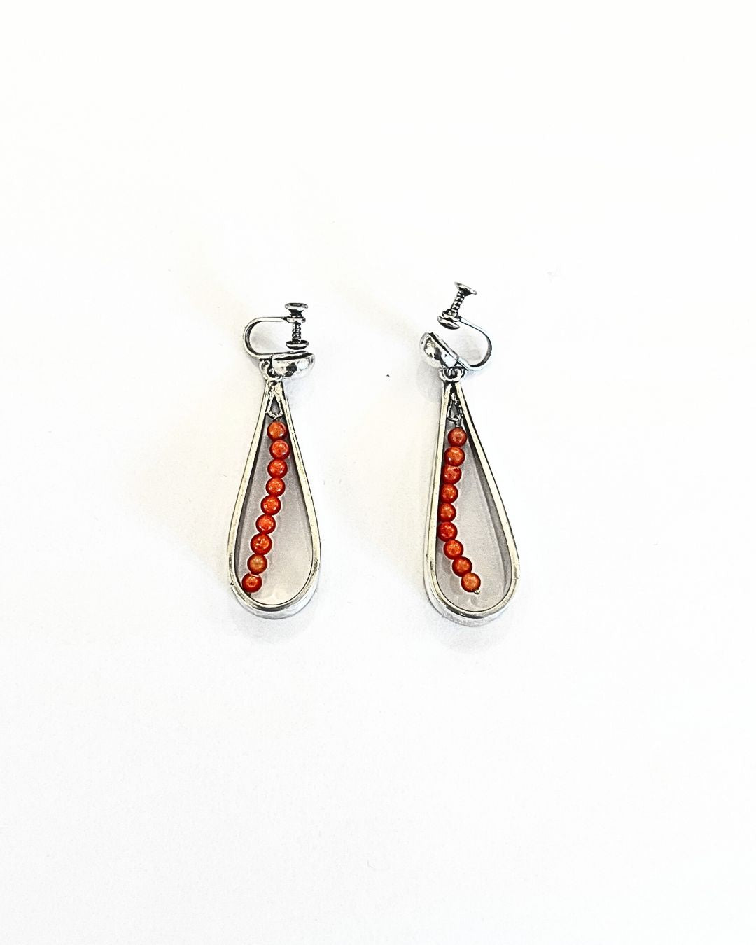 Vintage Silver and Coral earrings