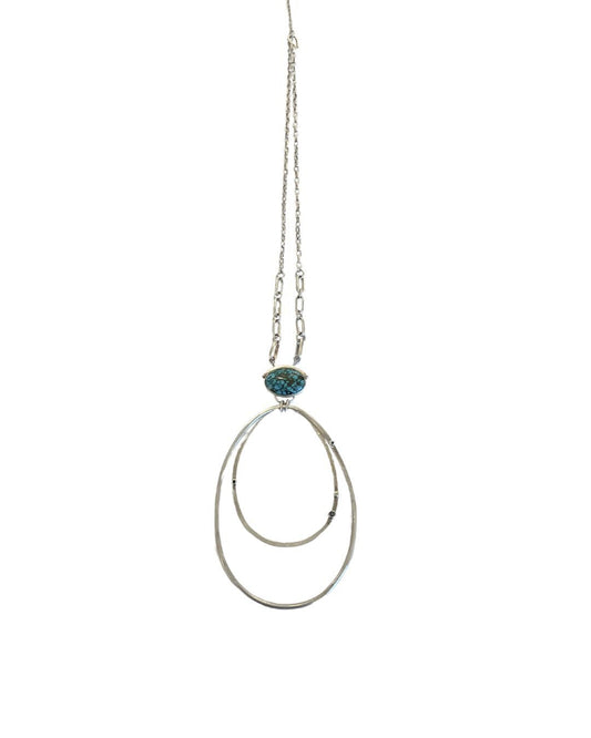 Bella Cucina - Anna Sheffield BB Sterling Silver and Turquoise Egg Amulet Necklace - 