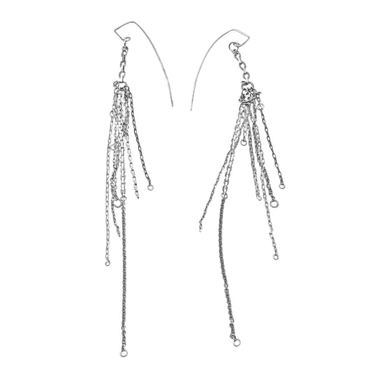 Anna Sheffield Silver Waterfall Hook Earrings by Bella Cucina – Necklace