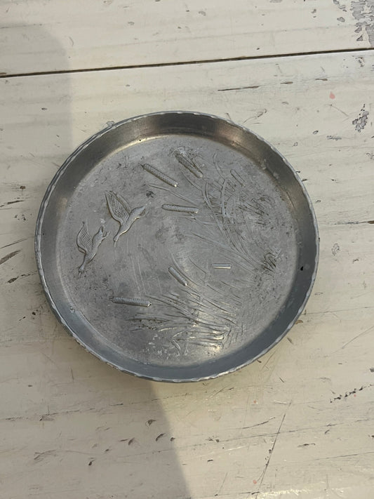 Silver tone vintage patterned coaster at Bella Cucina in Atlanta