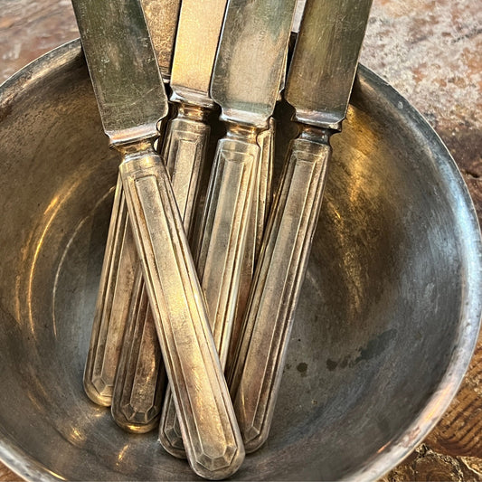 Set of six silver tone vintage knives at Bella Cucina in Atlanta