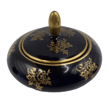 Antiques & Found Objects: Vintage European Cobalt Vessel with Lid | 24K Gold by Bella Cucina – Antiques & Found Objects: Candy Jar