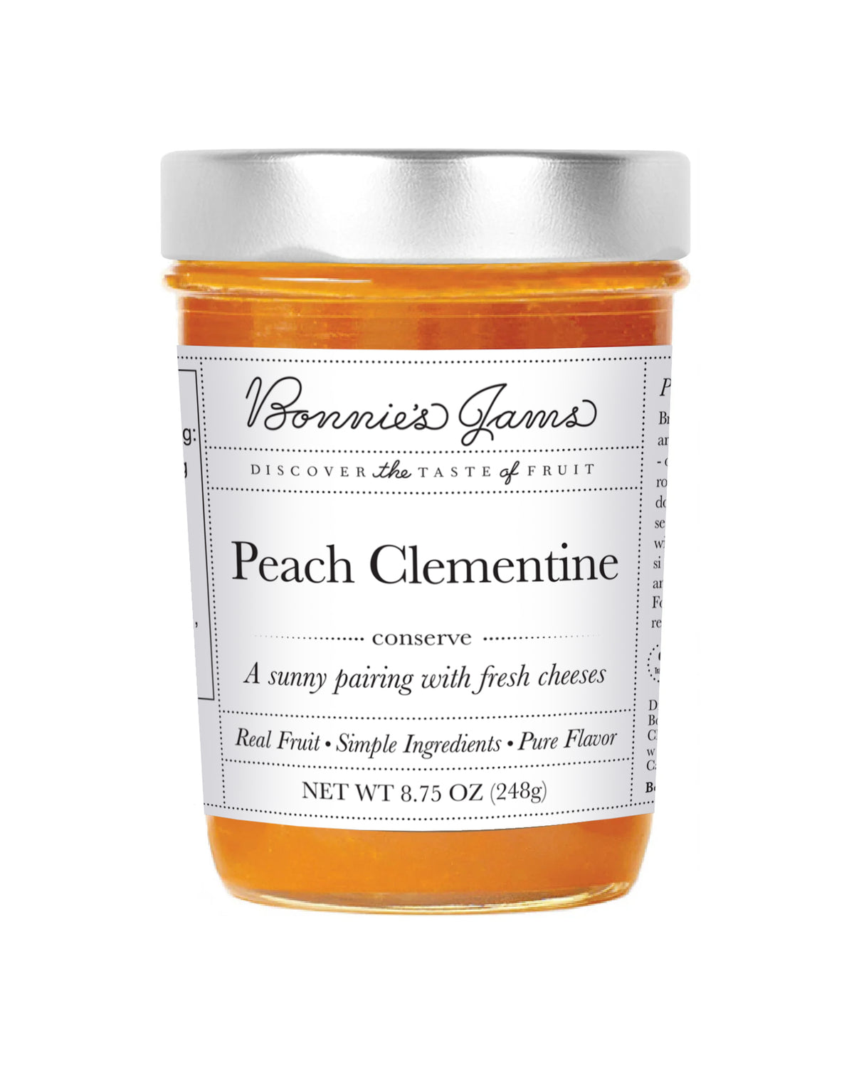 Bonnie's Jams Peach Clementine jar, 8.75 oz, at Bella Cucina in Atlanta