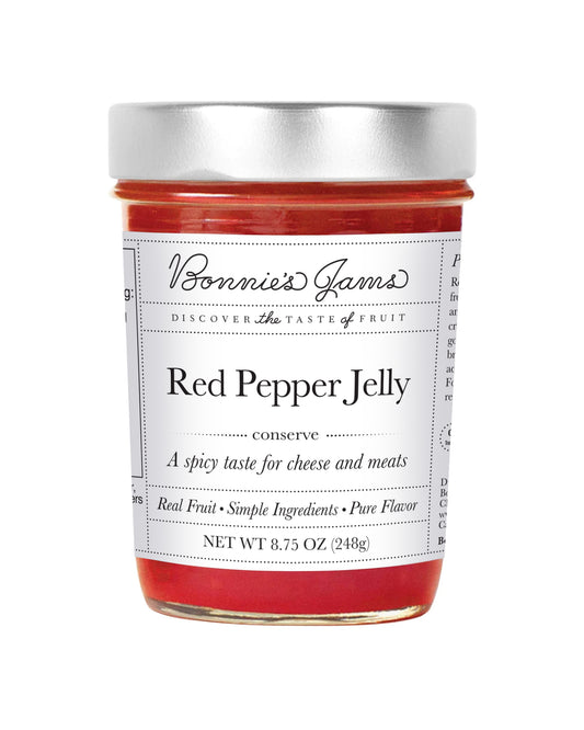 Bonnie's Jams Red Pepper Jelly jar, 9.24 oz, at Bella Cucina in Atlanta