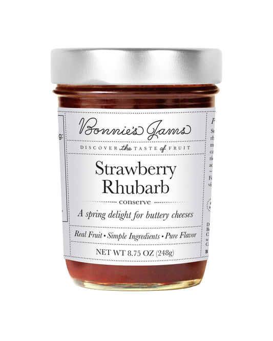 Bonnie's Jams Strawberry Rhubarb jar, 8.75 oz, at Bella Cucina in Atlanta