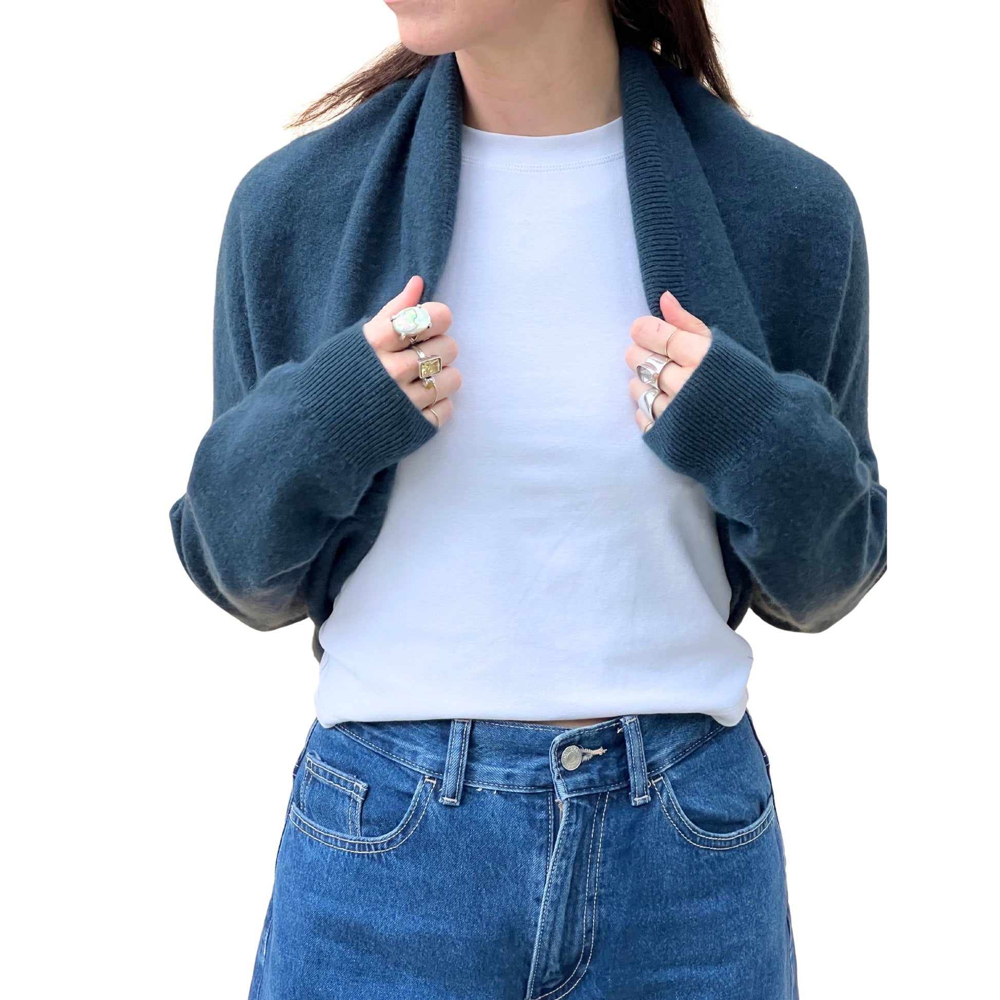 Clothing: Frenckenberger blue bolero sweater by Bella Cucina – Clothing: Sweater