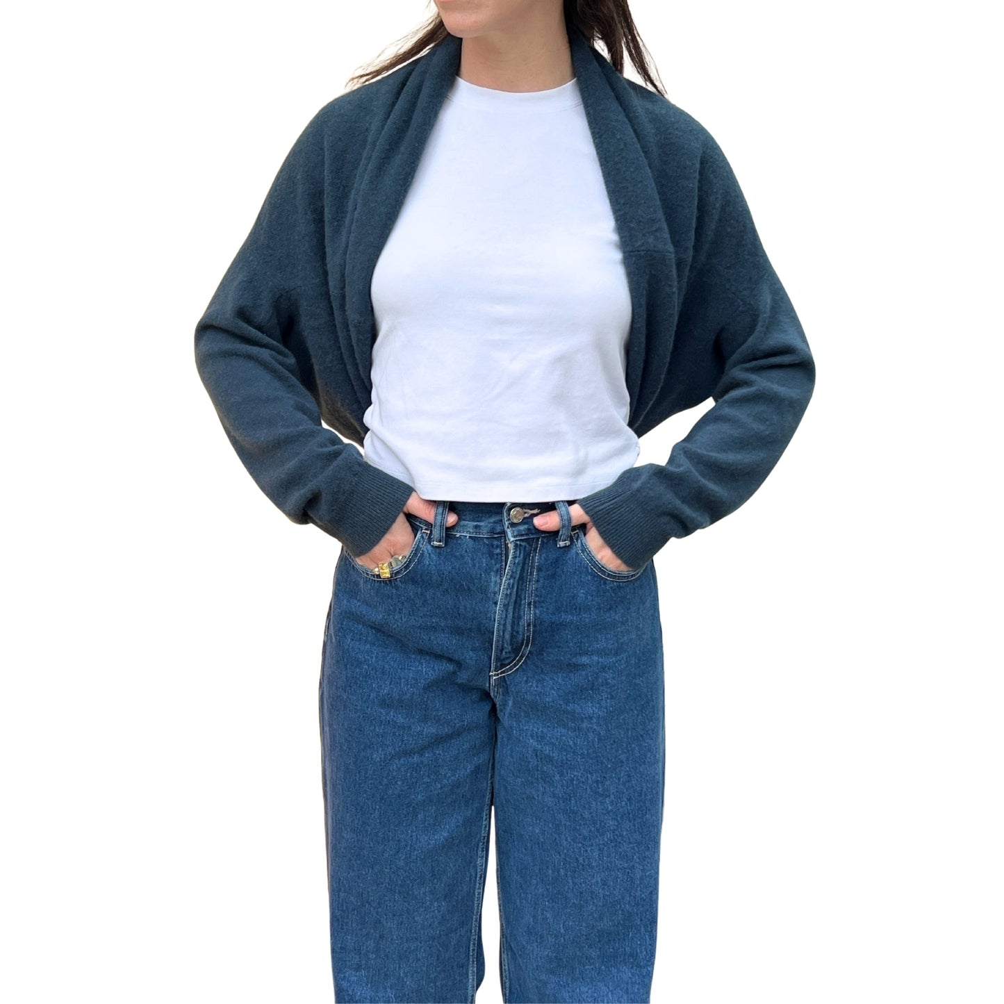 Clothing: Frenckenberger blue bolero sweater by Bella Cucina – Clothing: Sweater