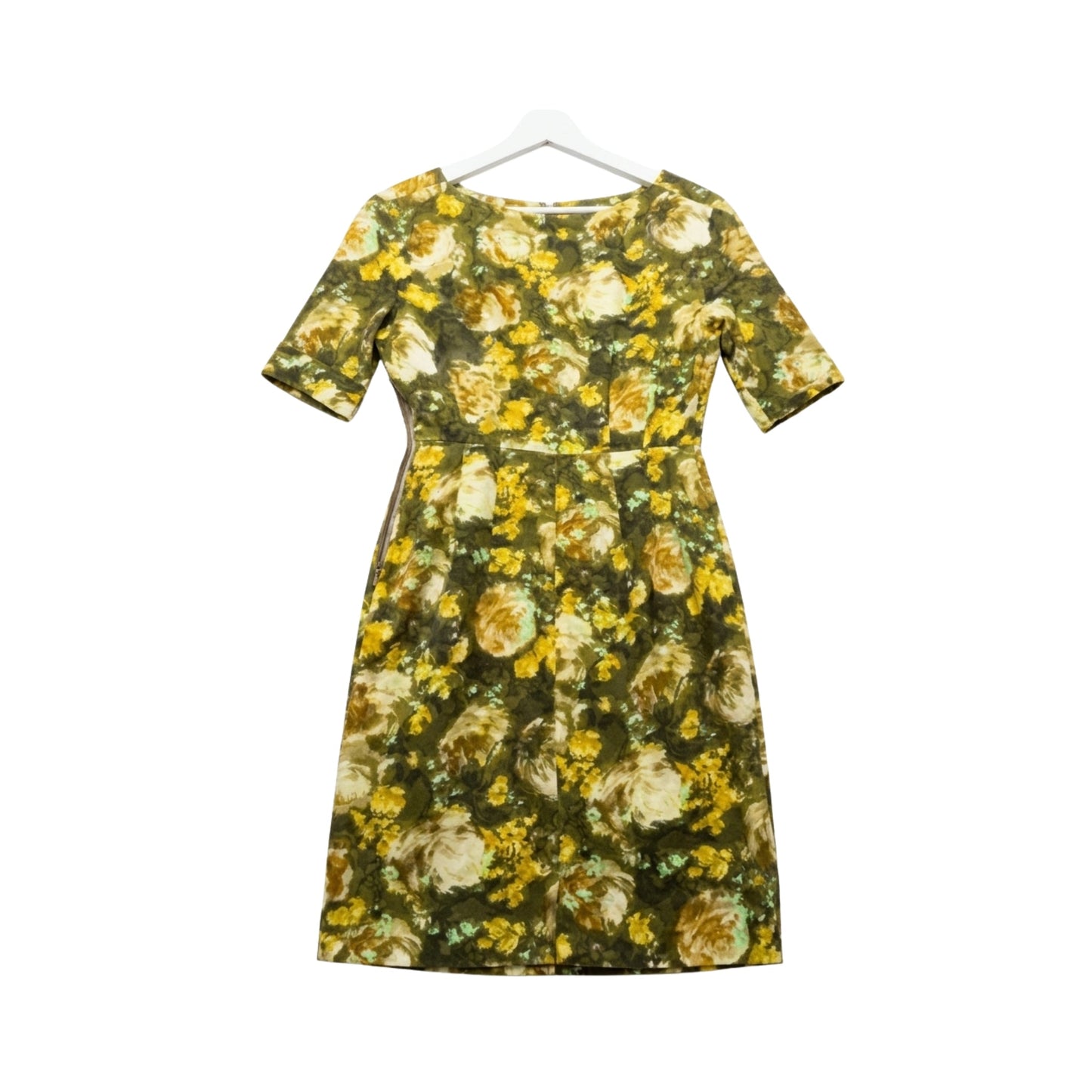 Clothing: Vintage green and yellow silk Dress by Bella Cucina –