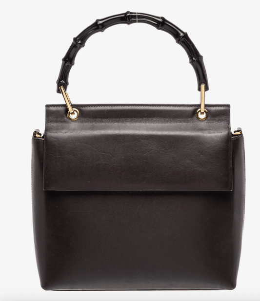 Clothing | Vintage Gucci Bamboo Wood handle and Brown Leather handbag by Bella Cucina – clothing