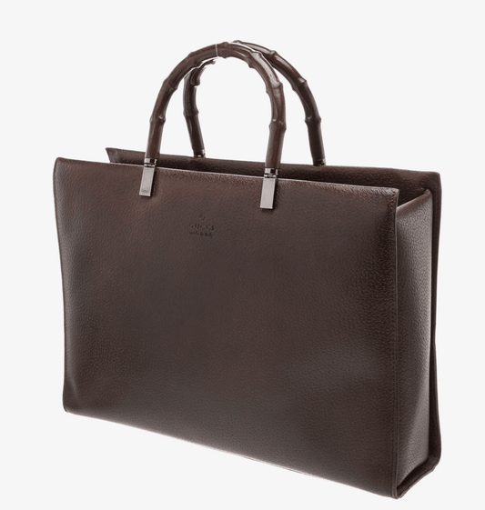 Clothing | Vintage Gucci Bamboo Wood handle and Brown Leather handbag by Bella Cucina – clothing