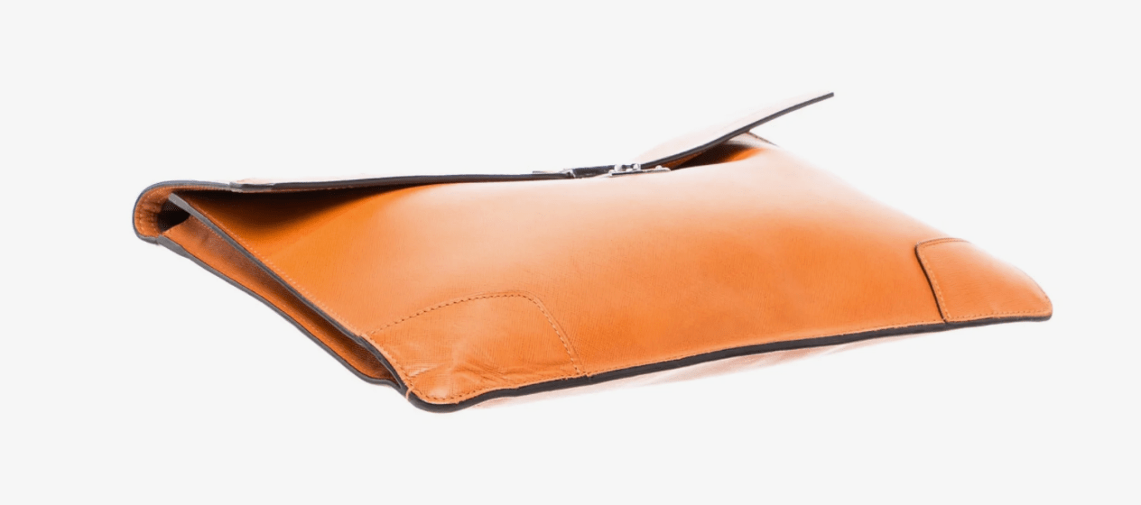 Clothing |Vintage Tumi Orange Leather Clutch / Portfolio by Bella Cucina –
