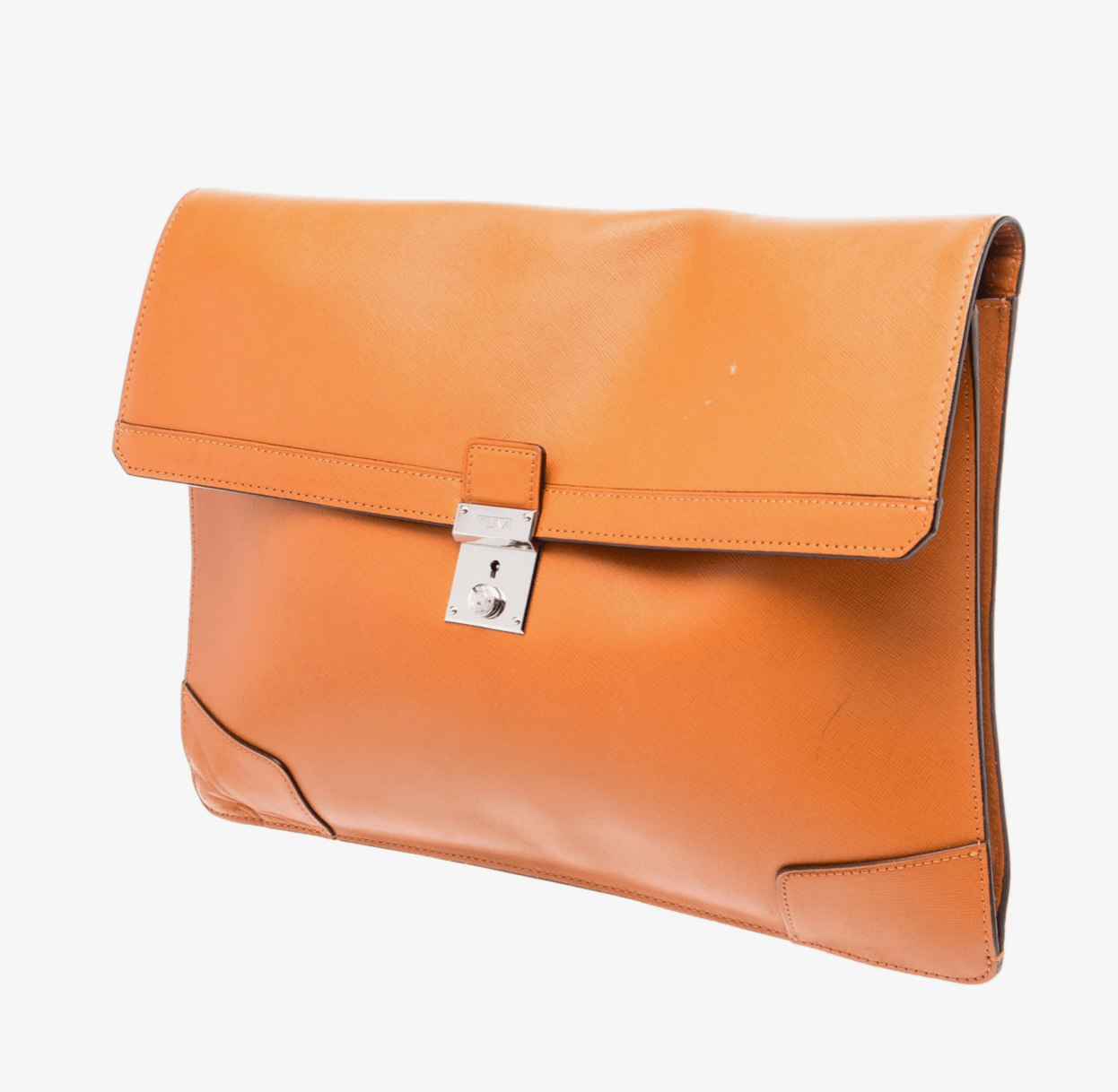Clothing |Vintage Tumi Orange Leather Clutch / Portfolio by Bella Cucina –