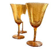 For The Table: Vintage Italian Amber Cocktail/Water/Wine Glasses Set of 4 by Bella Cucina – For the Table: Glasses