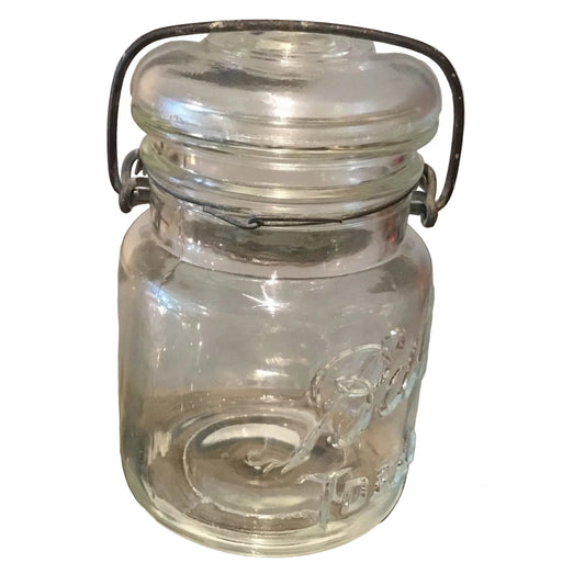 Glassware: Vintage Glass Ball Jar with Hinged Lid by Bella Cucina – Glassware: Storage