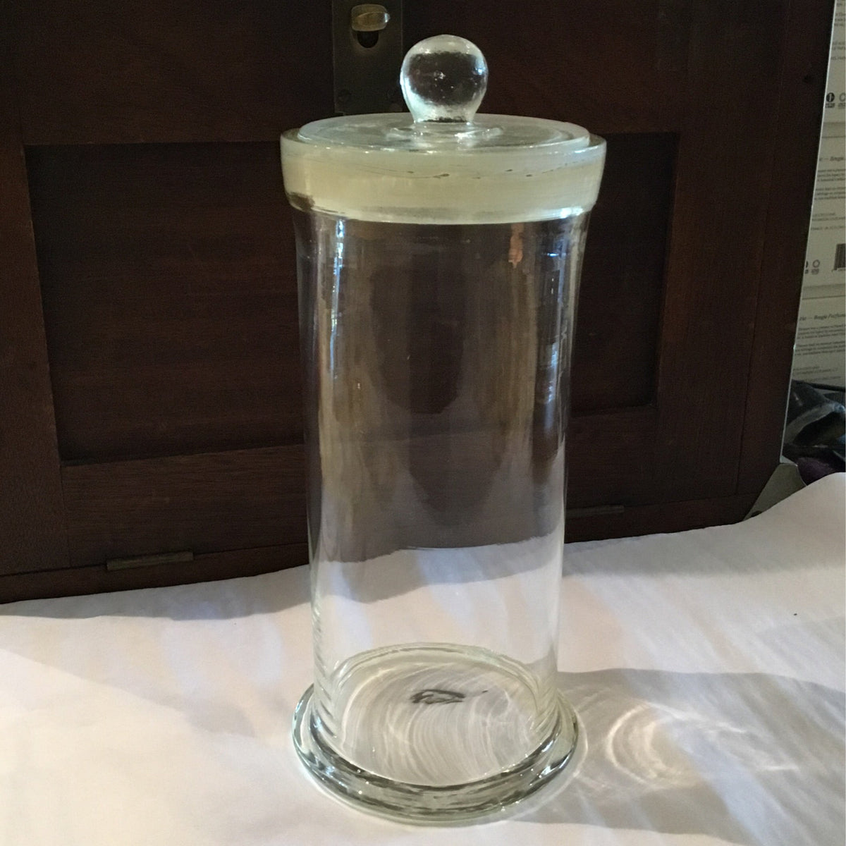Glassware: Vintage Tall Cylinder Glass Jar with Lid by Bella Cucina – Glassware: Storage