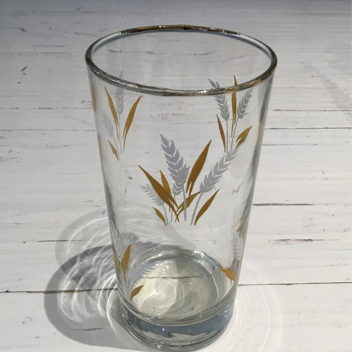 Glassware: Vintage Tall Drinking Glasses with Wheat, Set of 6 by Bella Cucina – Glassware: Vintage Glasses
