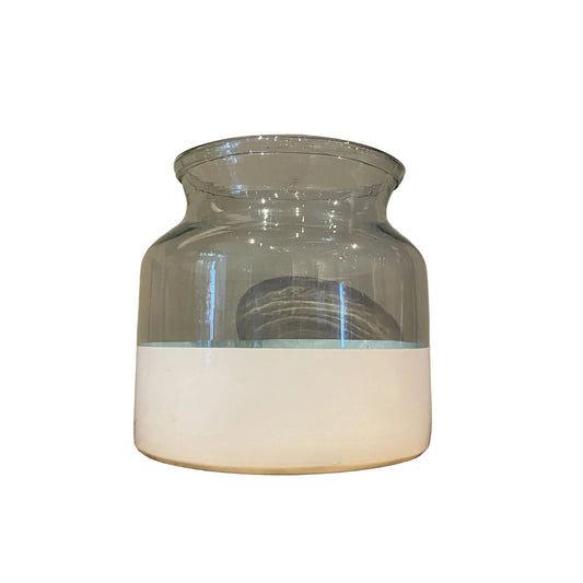 Glassware: White Band Glass Vase by Bella Cucina – For The Home: Vases