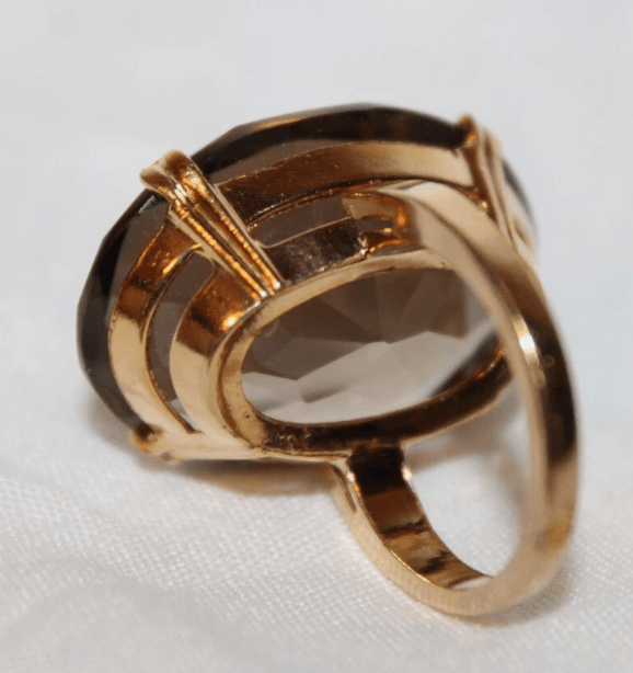 Vintage 22 ct. smokey topaz 10K gold ring at Bella Cucina in Atlanta, view 3