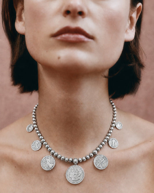 Jewelry: Vintage Collection Sterling Silver Navajo Coin Necklace by Bella Cucina – Jewelry: Necklace