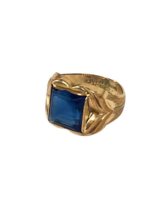 Jewelry: Vintage Men's 10k Gold Filled with Cobalt Blue Glass Stone by Bella Cucina – Jewelry: Ring