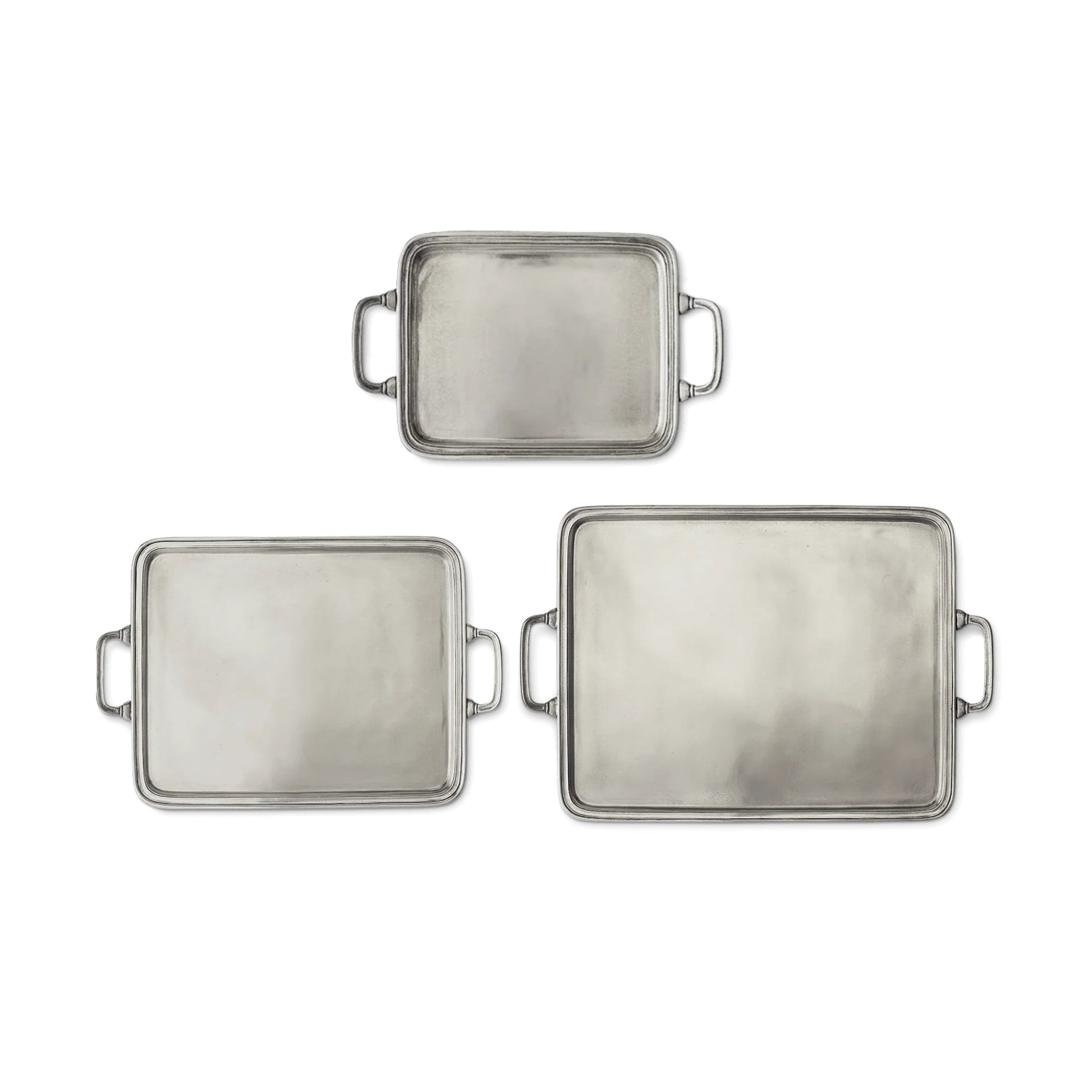 Match Italian Pewter Rectangle Tray with Handles by Bella Cucina – For the home: Trays