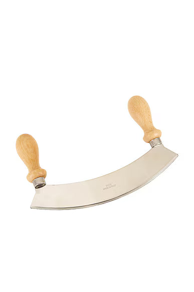 Kitchen tools: Italian Wood Handled Metal Mezzaluna