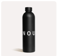 NOURISH Black Water Bottle by Bella Cucina –