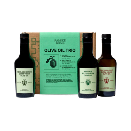 Oils & Vinegars: Flamingo Estate Olive Oil Trio by Bella Cucina – Oils & Vinegars