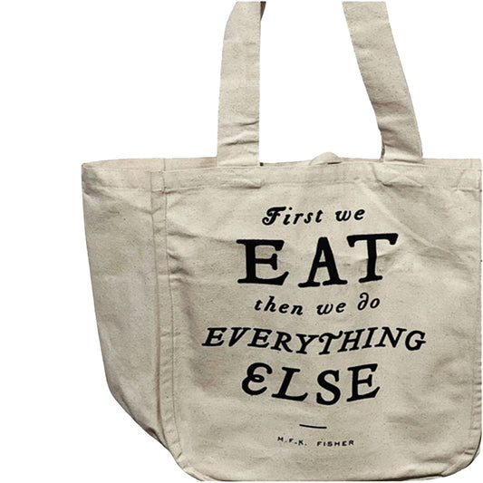Bella Cucina - Organic Cotton Market Tote "First we eat" - 