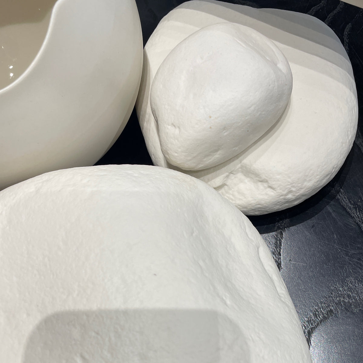 Rachel Garceau ceramic river rocks, set of two at Bella Cucina in Atlanta