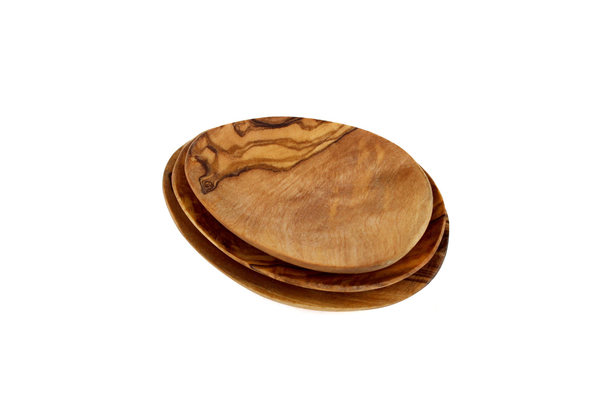 Set of three olive wood mini oval dishes at Bella Cucina in Atlanta, view 5