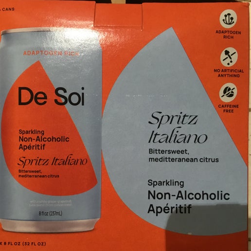 De Soi non-alcoholic aperitif cans at Bella Cucina in Atlanta