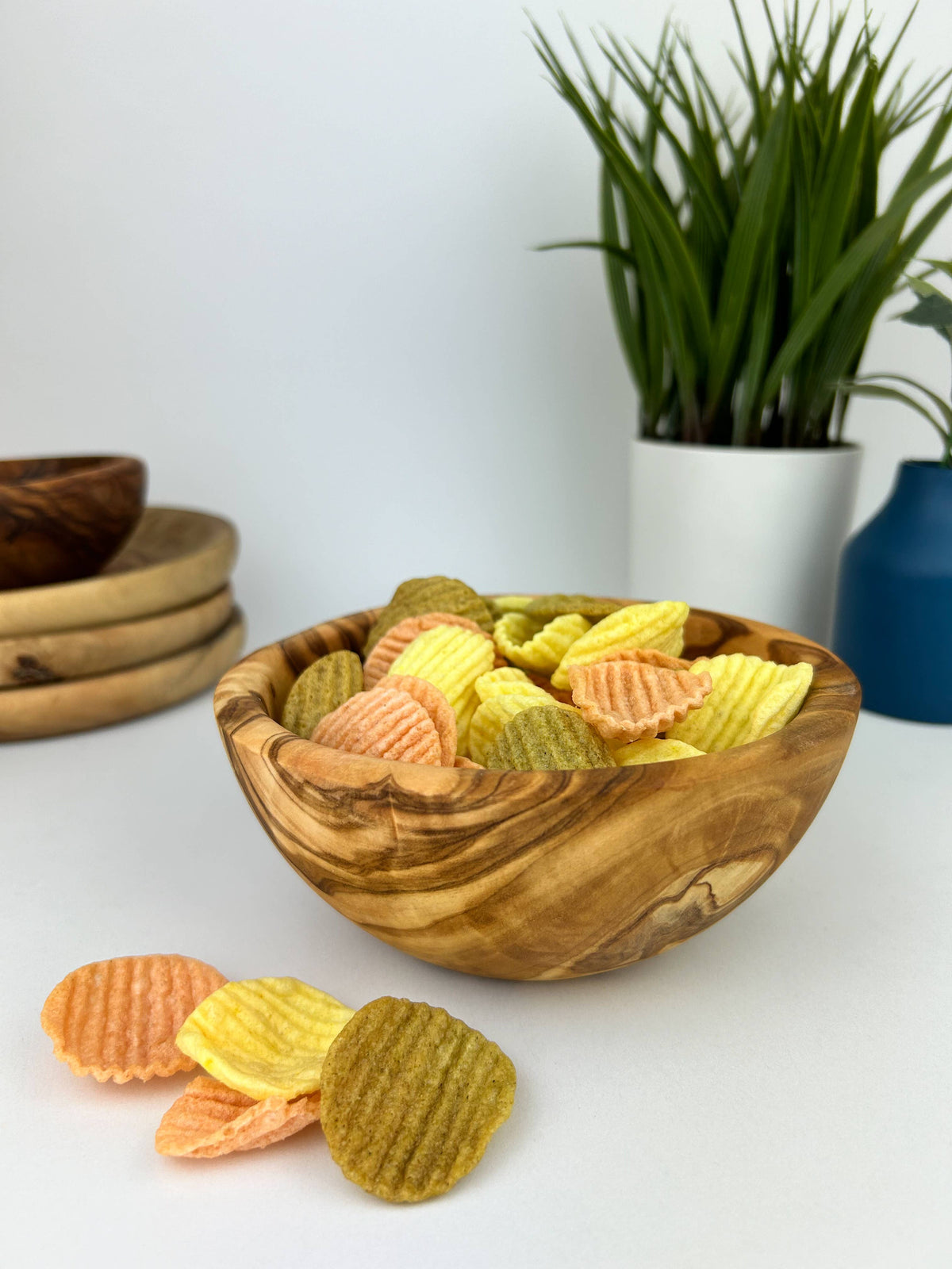 Small olive wood snack bowl at Bella Cucina in Atlanta, view 2