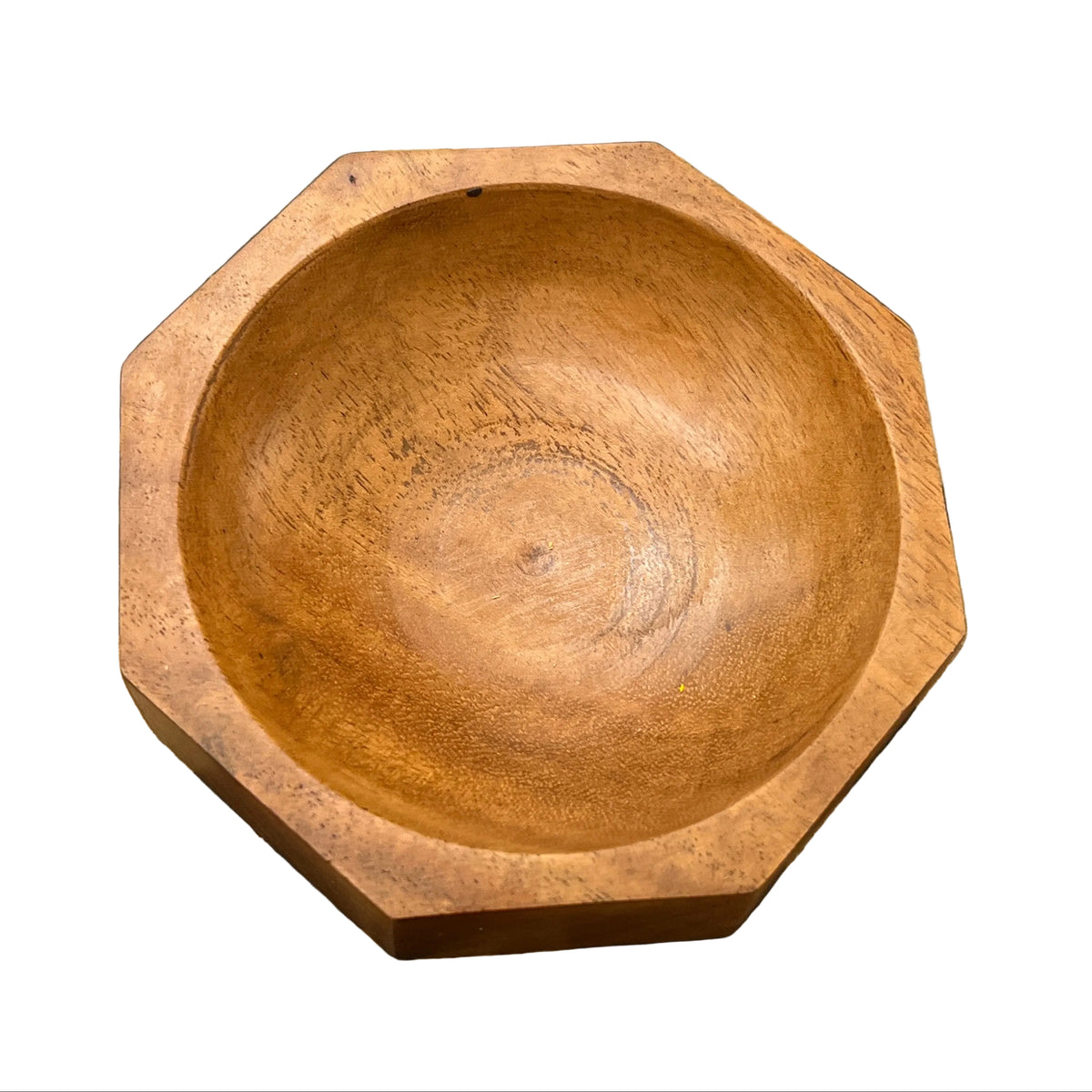 Small modernist octagonal wood bowl at Bella Cucina in Atlanta
