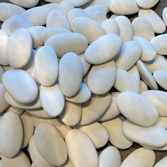 Rachel Garceau handmade ceramic pebbles at Bella Cucina in Atlanta