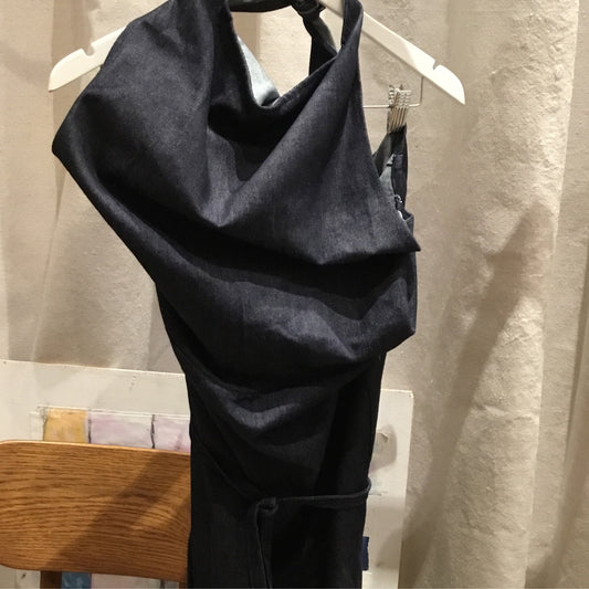 The Bibio Project denim wrap dress at Bella Cucina in Atlanta