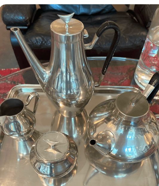 Reed & Barton | Vintage MCM 4 Piece - Pewter Coffee Set by Bella Cucina –