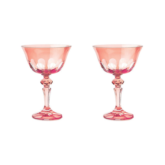 Bella Cucina - Rialto Glass Coupe Set /2 in Red - 