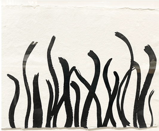 Bella Cucina - "sea grass by the beach " | Japanese ink on hand made paper by Alisa Barry - 